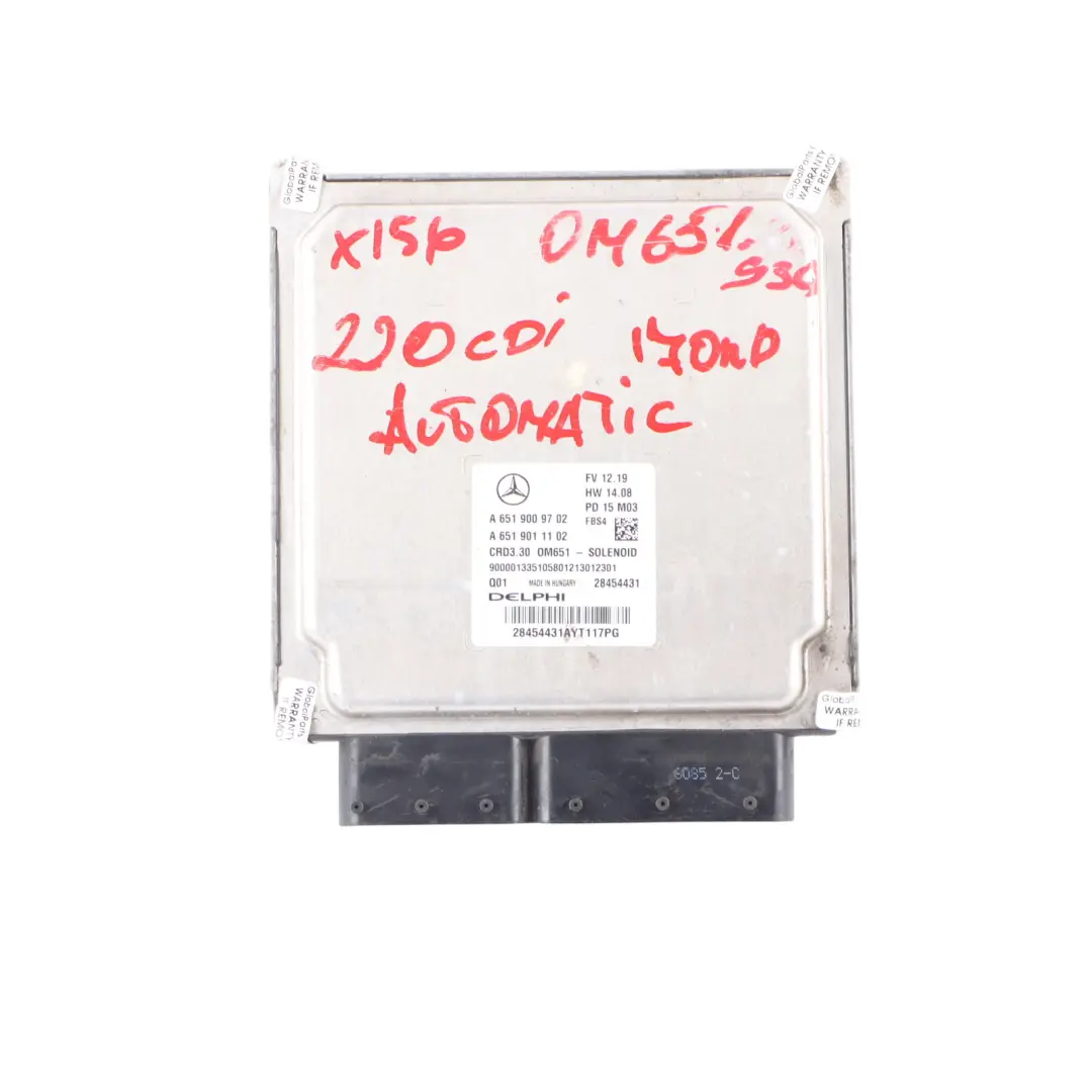 Mercedes GLA X156 220d 651.930 170HP Kit ECU Motor Encendido + Llave - SKU A6519009702-5 - Número de pieza A6519009702