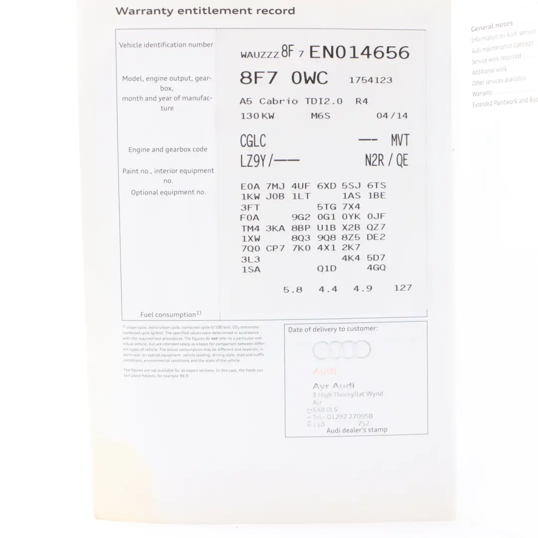 Audi Service Booklet Book Set Pouch Case Wallet - SKU AUDIORGANIZERBOOK-1 - Part number AUDIORGANIZERBOOK