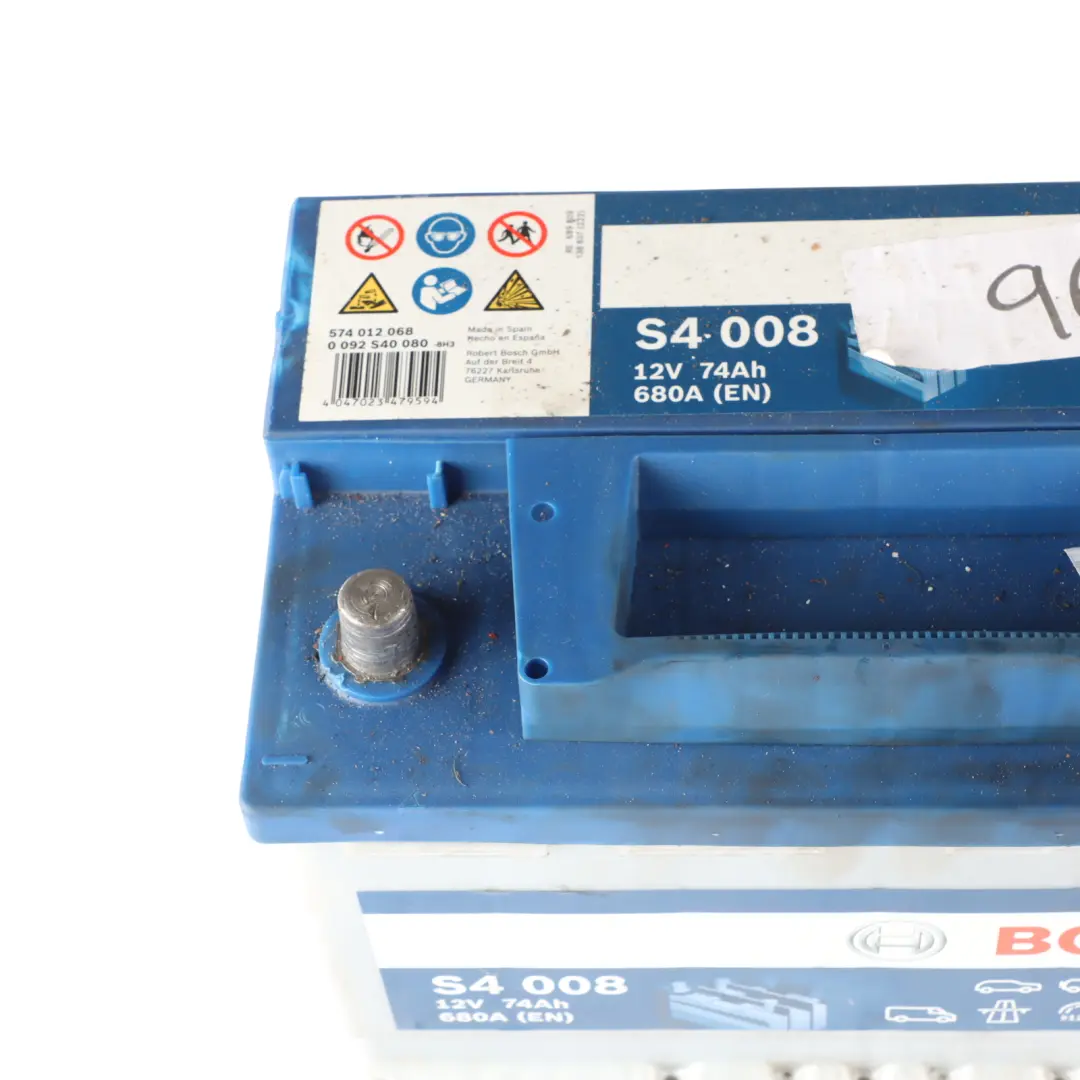  Bosch S4 008 Accumulator Battery 74Ah 680A 12V - SKU BOSCH-74AH - Part number Bosch S4 008 74Ah Accumulator