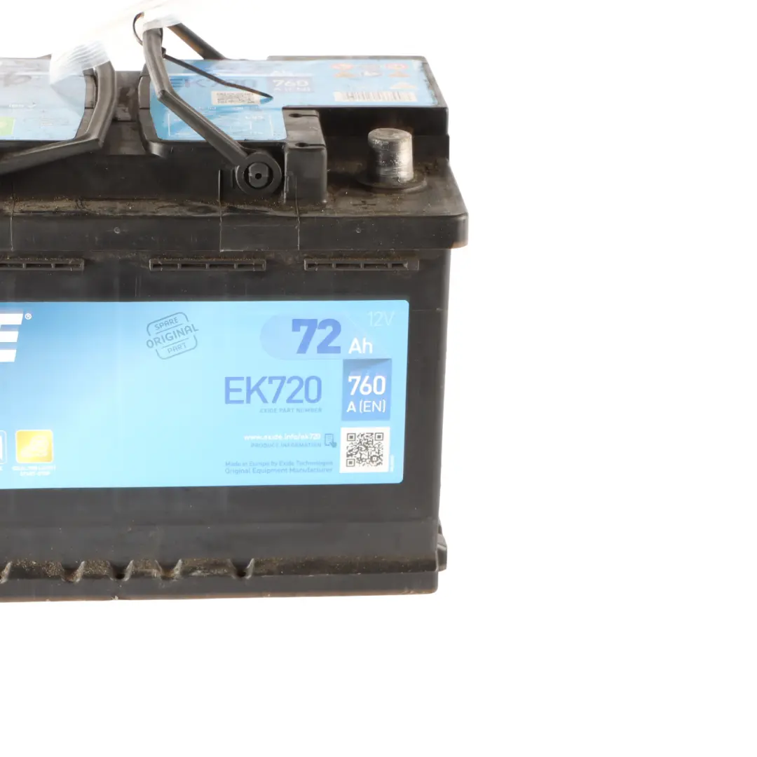  Exide Car Battery AGM EK720 72Ah 760A Accumulator - SKU EXIDE-AGM-72AH - Part number EXIDE-AGM-72AH