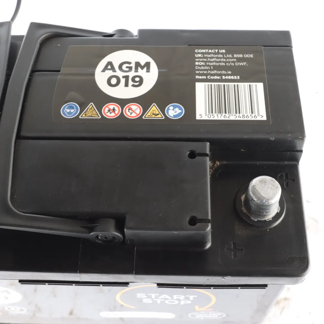  Halfords Advanced AGM 019 Start Stop Car Battery 12V 92Ah 850A - SKU HALFORDS-AGM-92AH - Part number HALFORDS-AGM-92AH