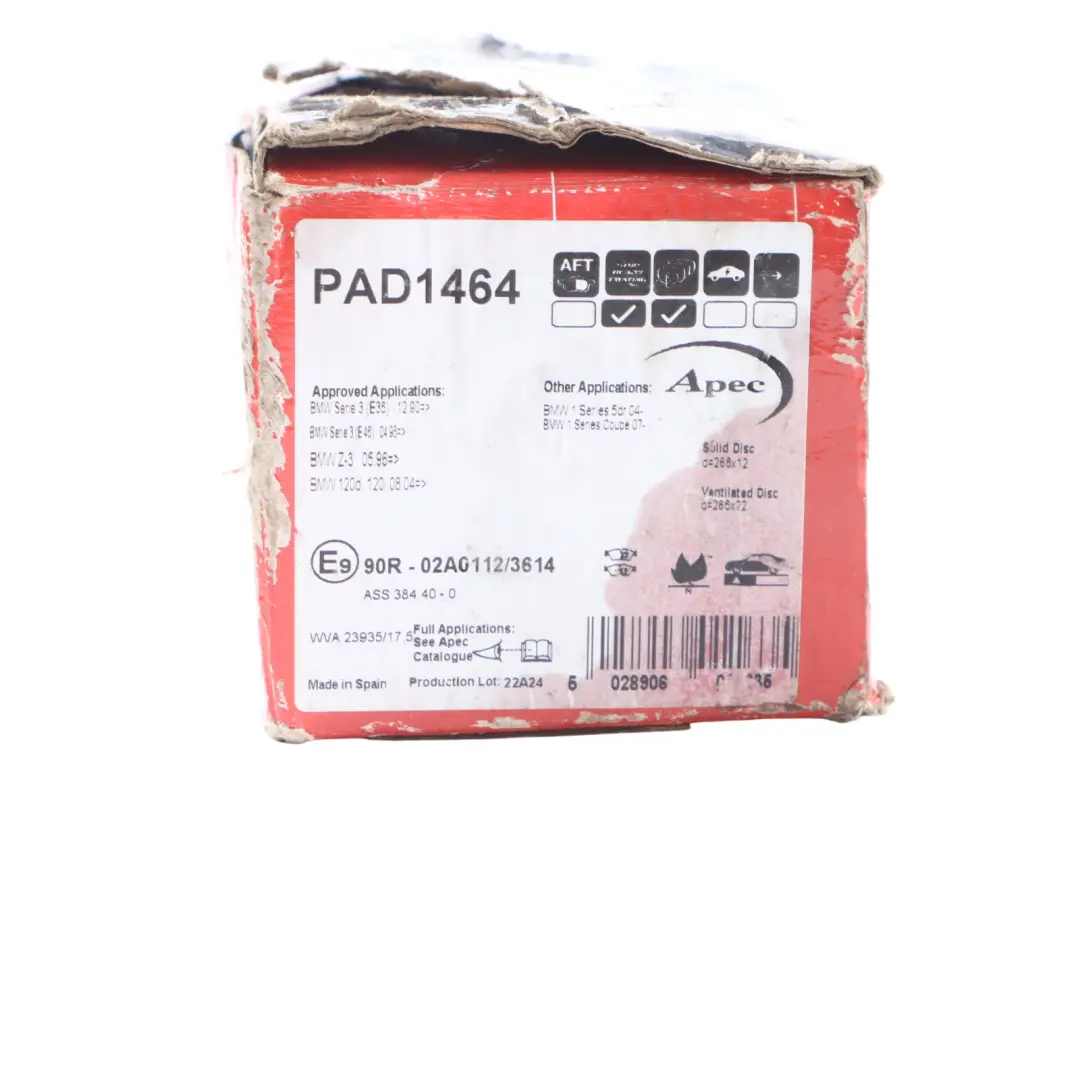 Unbranded BMW E87 E90 Kit Plaquettes Frein Avant Apec Braking BBP1963 - SKU PAD1464 - Numéro de pièce PAD1464