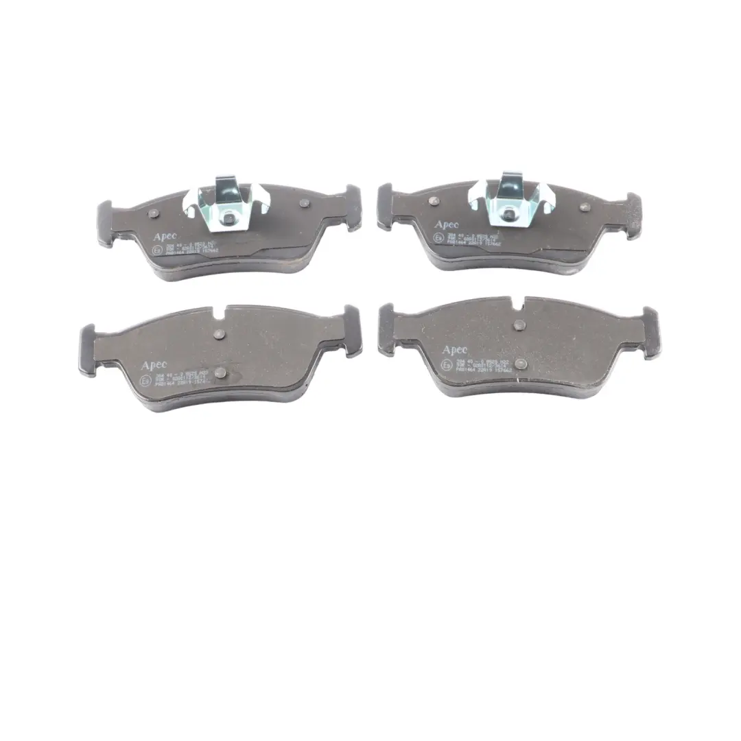 Front Wheel Brake Pad Set Apec Braking Unit Kit BBP1963 to BMW E87 E90 with Part number PAD1464 BMW E87 E90 Front Wheel Brake Pad Set Apec Braking Unit Kit BBP1963 - SKU PAD1464 - Part number PAD1464