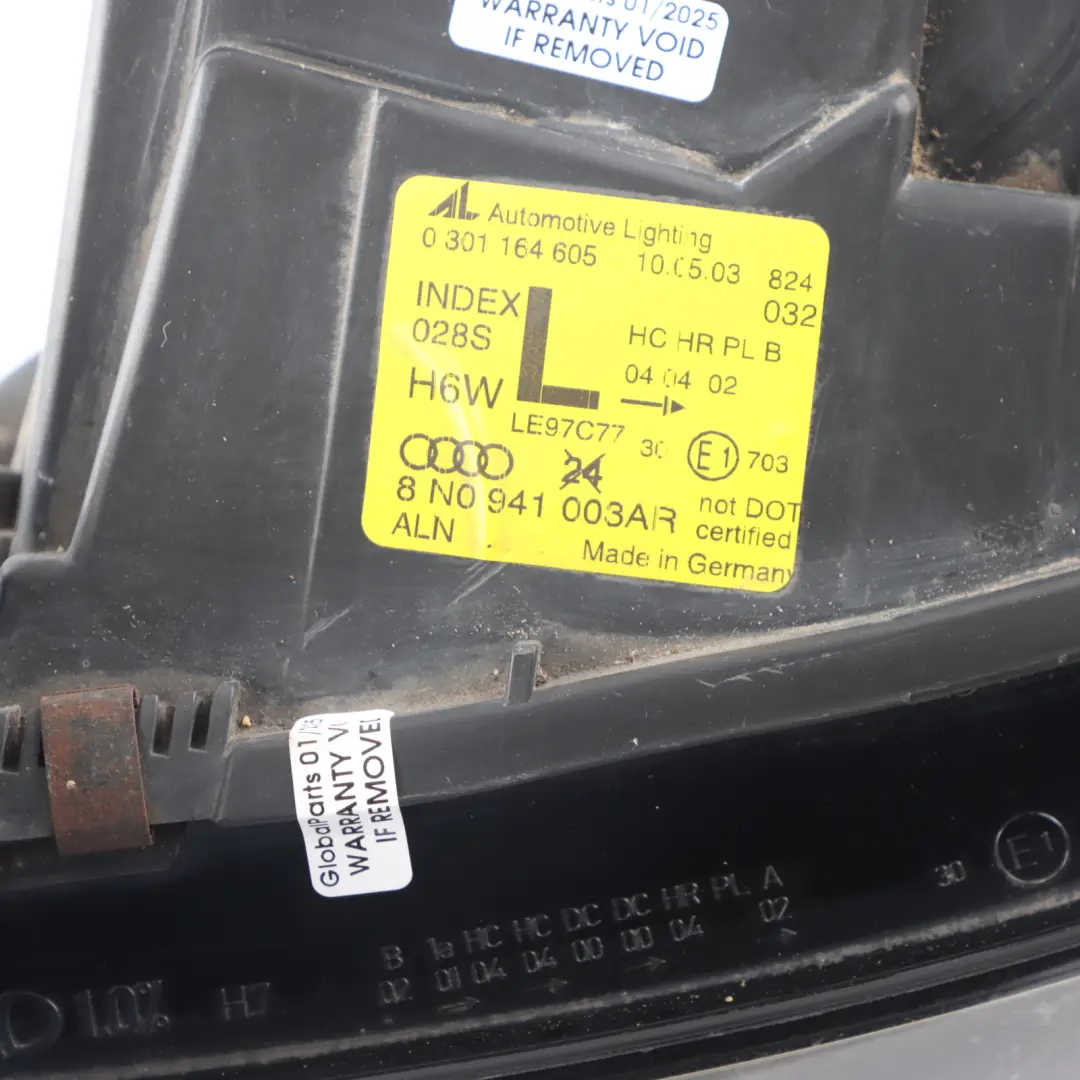Audi TT 8N Front Lamp Headlight Halogen Left N/S - SKU RHD-8N0941003AR - Part number 8N0941003AR