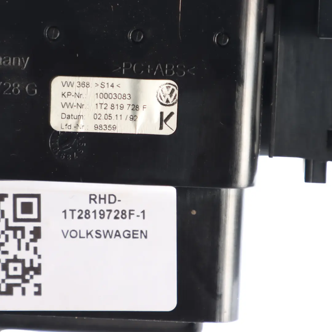 Dashboard Centre Air Vent Grille Trim to Volkswagen Touran with Part number 1T2819728F Volkswagen Touran Dashboard Centre Air Vent Grille Trim - SKU RHD-1T2819728F-1 - Part number 1T2819728F