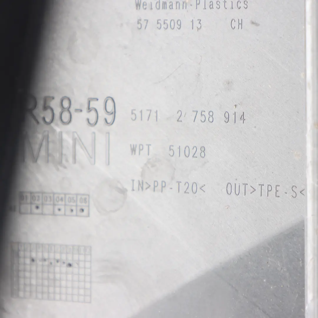 Apron Scuttle Windscreen Panel Cover Trim Right O/S to Mini Cooper R58 R59 with Part number 2758914 Mini Cooper R58 R59 Apron Scuttle Windscreen Panel Cover Trim Right O/S - SKU rhd-2758914-1 - Part number 2758914