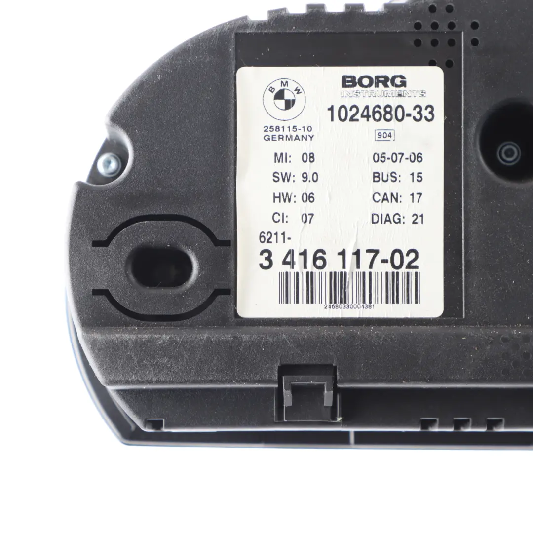 Instrument Cluster Speedo Clocks Diesel 3416117 to BMW X3 Series 2 E83 2.0d 3.0d with Part number 3451584 BMW X3 Series 2 E83 2.0d 3.0d Instrument Cluster Speedo Clocks Diesel 3416117 - SKU rhd-3416117-2 - Part number 3451584