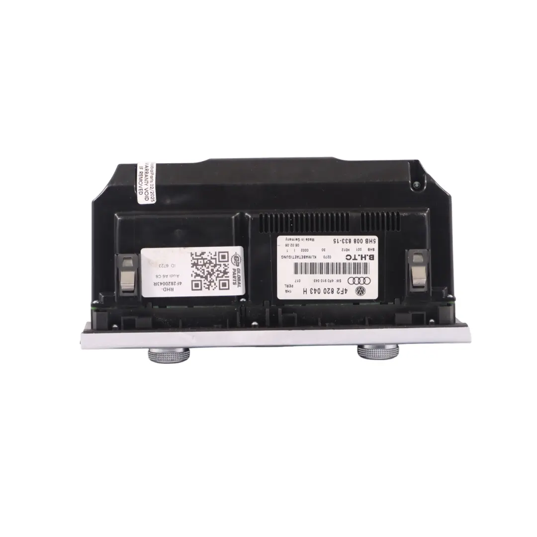 Audi A6 C6 Automatic Air Conditioning Climate Control Panel Switch - SKU RHD-4F2820043R - Part number 4F2820043R