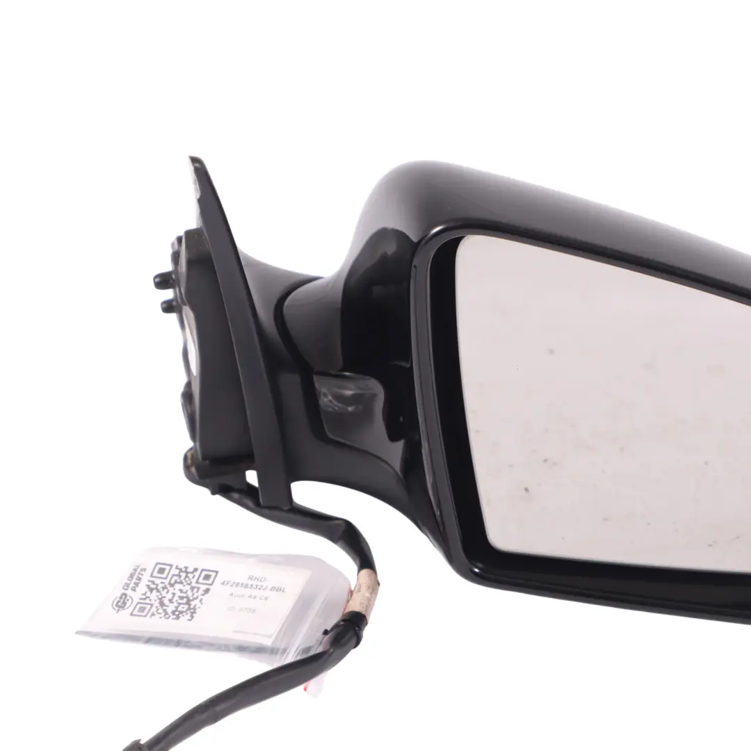 Audi A6 C6 Mirror Wing Side View Right O/S Door Brilliant Black Y9B A1668109800 - SKU RHD-4F2858532J-BBL - Part number 4F2858532J
