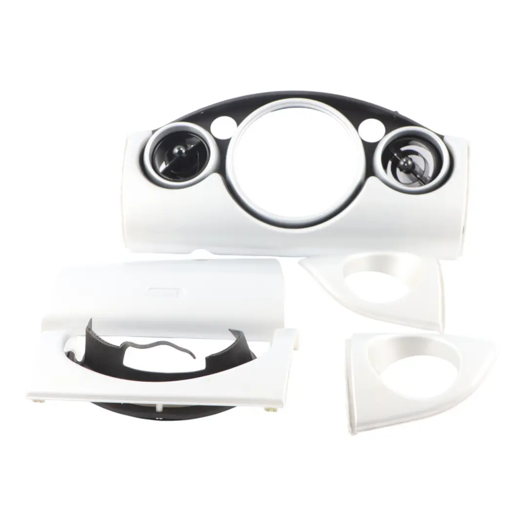 Dashboard Panel Trim Strip Covering Set White Silver to Mini R50 R53 with Part number 7063244 Mini R50 R53 Dashboard Panel Trim Strip Covering Set White Silver - SKU RHD-7063244-1 - Part number 7063244