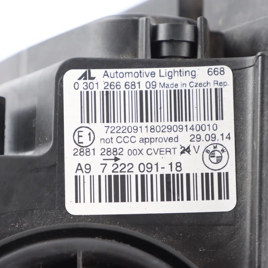 BMW F06 Front Headlight Lamp Xenon Left N/S 7222091 - SKU RHD-7272013 - Part number 7272013