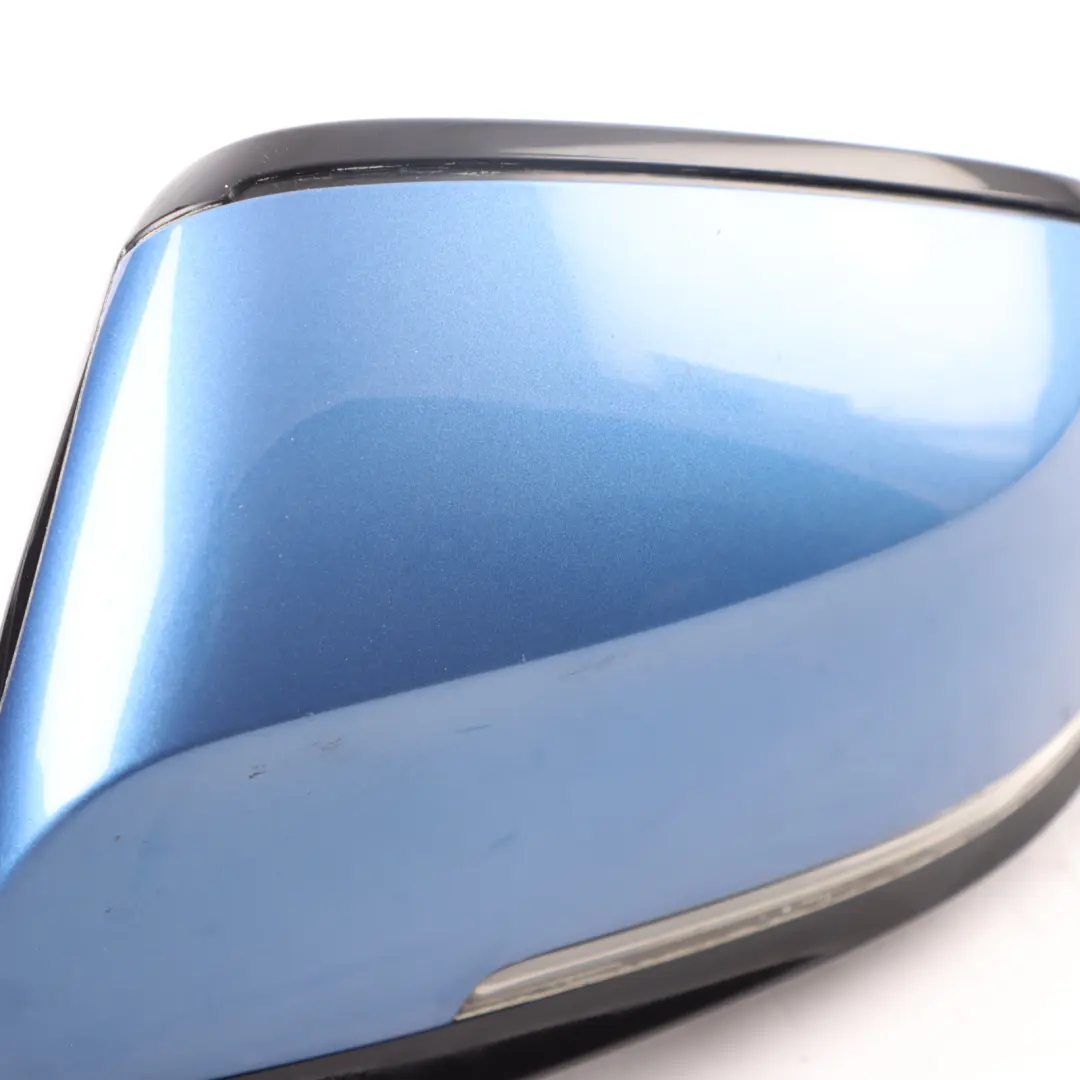 BMW F20 Left Heated Wing Mirror N/S High Gloss Estoril Blau Blue B45 - SKU RHD-7242779-EB1 - Part number 7242779
