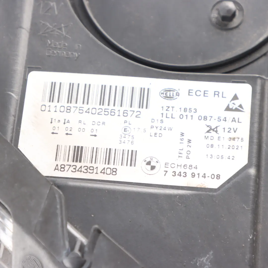 Headlight BMW F10 F11 LCI Xenon LED Front Lamp Right O/S 7317134 to with Part number 7343914 Headlight BMW F10 F11 LCI Xenon LED Front Lamp Right O/S 7317134 - SKU RHD-7343914-1 - Part number 7343914