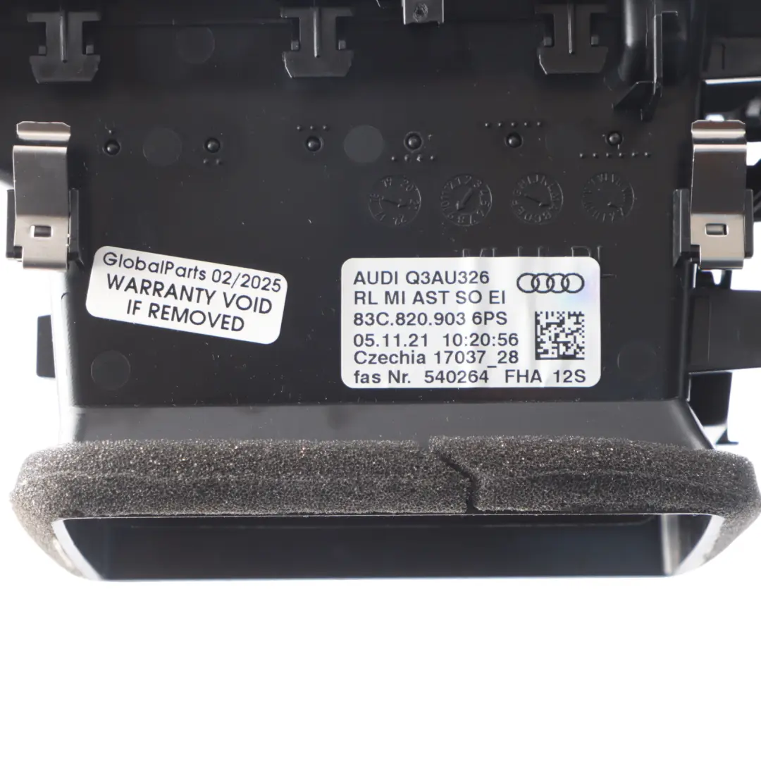 Vent Audi Q3 S3 F3 Fresh Air Grille Center Dash Dashboard Panel to Air with Part number 83C820903 Air Vent Audi Q3 S3 F3 Fresh Air Grille Center Dash Dashboard Panel - SKU RHD-83C820903 - Part number 83C820903