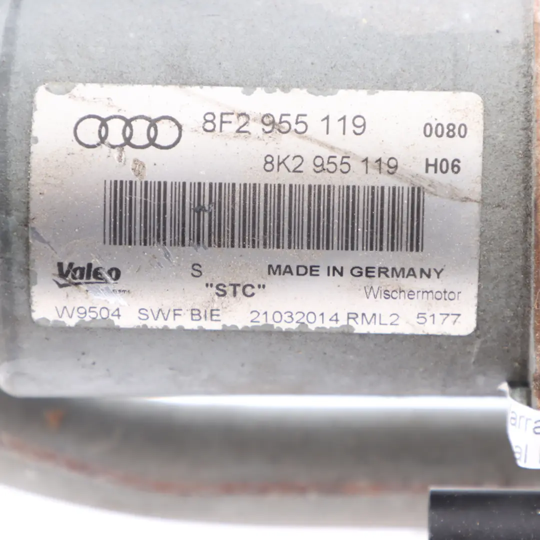 Audi A5 8F Wiper Linkage System Front Windscreen Windshield Motor - SKU RHD-8F2955023A - Part number 8F2955023A