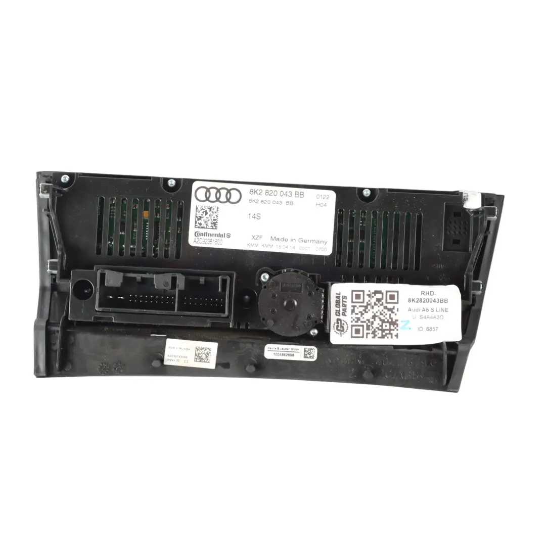 Dashboard Center Heater A/C Climate Control Switch Panel to Audi A5 8T with Part number 8K2820043BB Audi A5 8T Dashboard Center Heater A/C Climate Control Switch Panel - SKU RHD-8K2820043BB - Part number 8K2820043BB