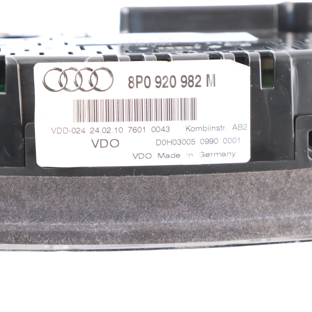 Instrument Cluster Diesel Speedo Clocks Meter Manual to Audi A3 8P with Part number 8P0920982M Audi A3 8P Instrument Cluster Diesel Speedo Clocks Meter Manual - SKU RHD-8P0920982M - Part number 8P0920982M