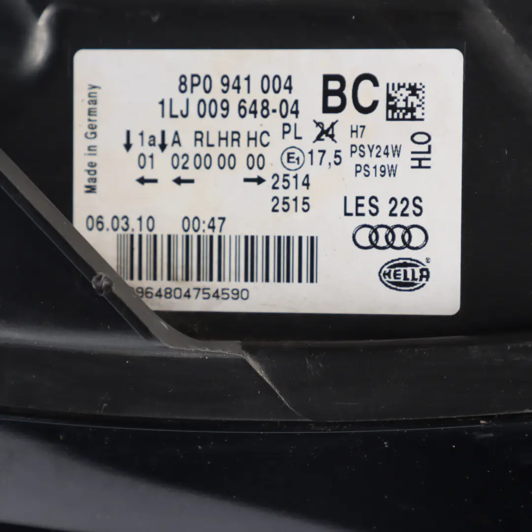 Front Lamp Headlight Halogen Right O/S to Audi A3 8P with Part number 8P0941004BC Audi A3 8P Front Lamp Headlight Halogen Right O/S - SKU RHD-8P0941004BC-1 - Part number 8P0941004BC