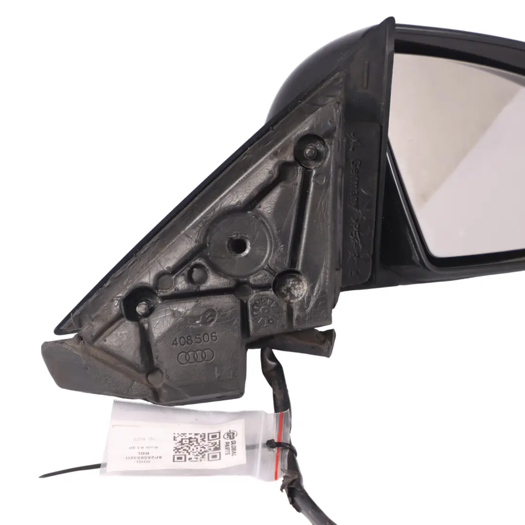 Audi A3 8P Front Electric Wing Mirror Right O/S Brilliant Black Y9B - SKU RHD-8P2858532H-BBL - Part number 8P2858532H