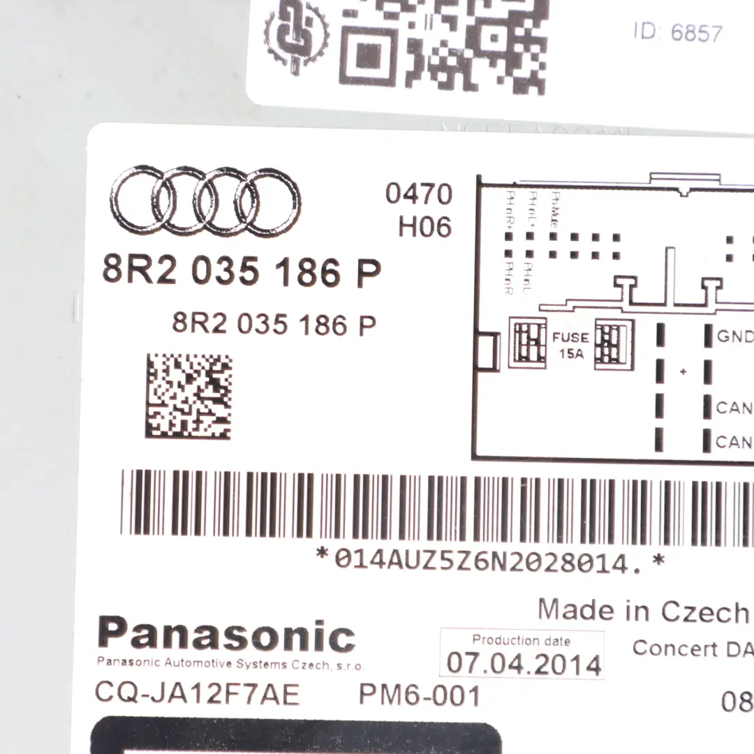 Audi A5 8F Radio Stereo CD Player Reader Head Unit MMI Multimedia - SKU RHD-8R2035186P - Part number 8R2035186P