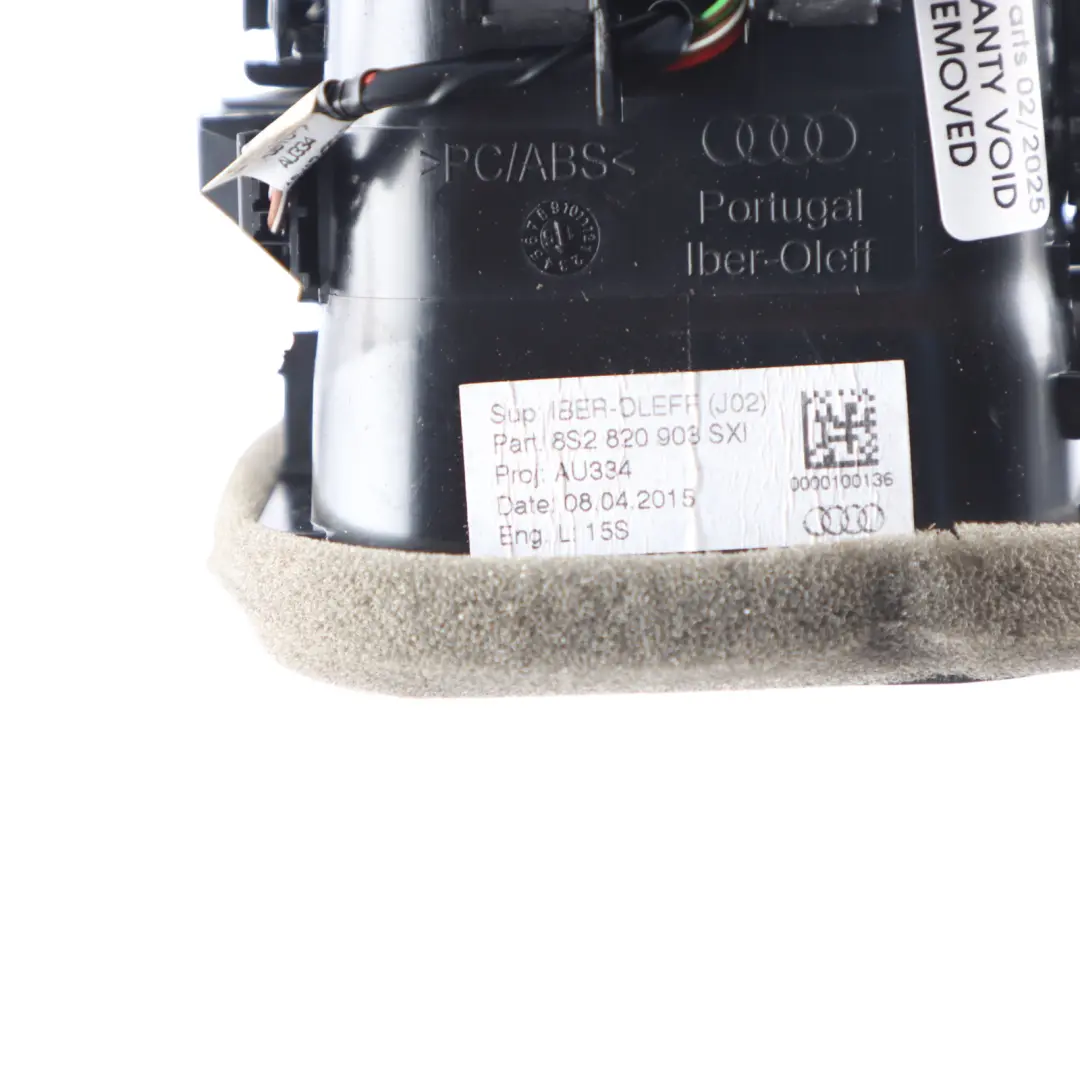 Fresh Air Grille Center Dash Dashboard Vent Part to Audi TT FV with Part number 8S2820903 Audi TT FV Fresh Air Grille Center Dash Dashboard Vent Part - SKU RHD-8S2820903-1 - Part number 8S2820903