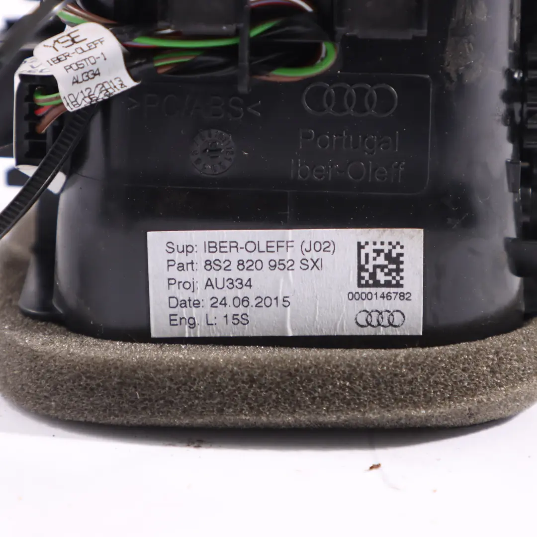 Dashboard Dash Heater Air Vent Centre Right O/S to Audi TT FV with Part number 8S2820952 Audi TT FV Dashboard Dash Heater Air Vent Centre Right O/S - SKU RHD-8S2820952 - Part number 8S2820952