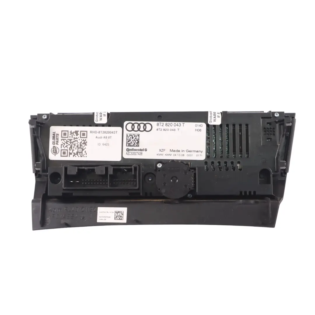Audi A5 8T A/C Air Condition Climate Control Heated Seat Panel - SKU RHD-8T2820043T - Part number 8T2820043T