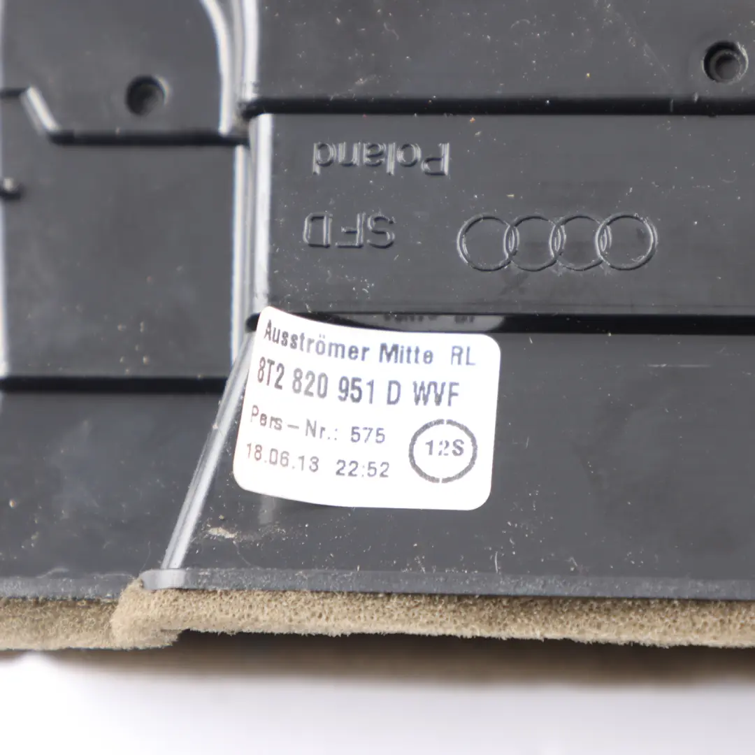 Dashboard Centre Middle Air Vent Grille Nozzle to Audi A4 B8 with Part number 8T2820951D Audi A4 B8 Dashboard Centre Middle Air Vent Grille Nozzle - SKU RHD-8T2820951D - Part number 8T2820951D