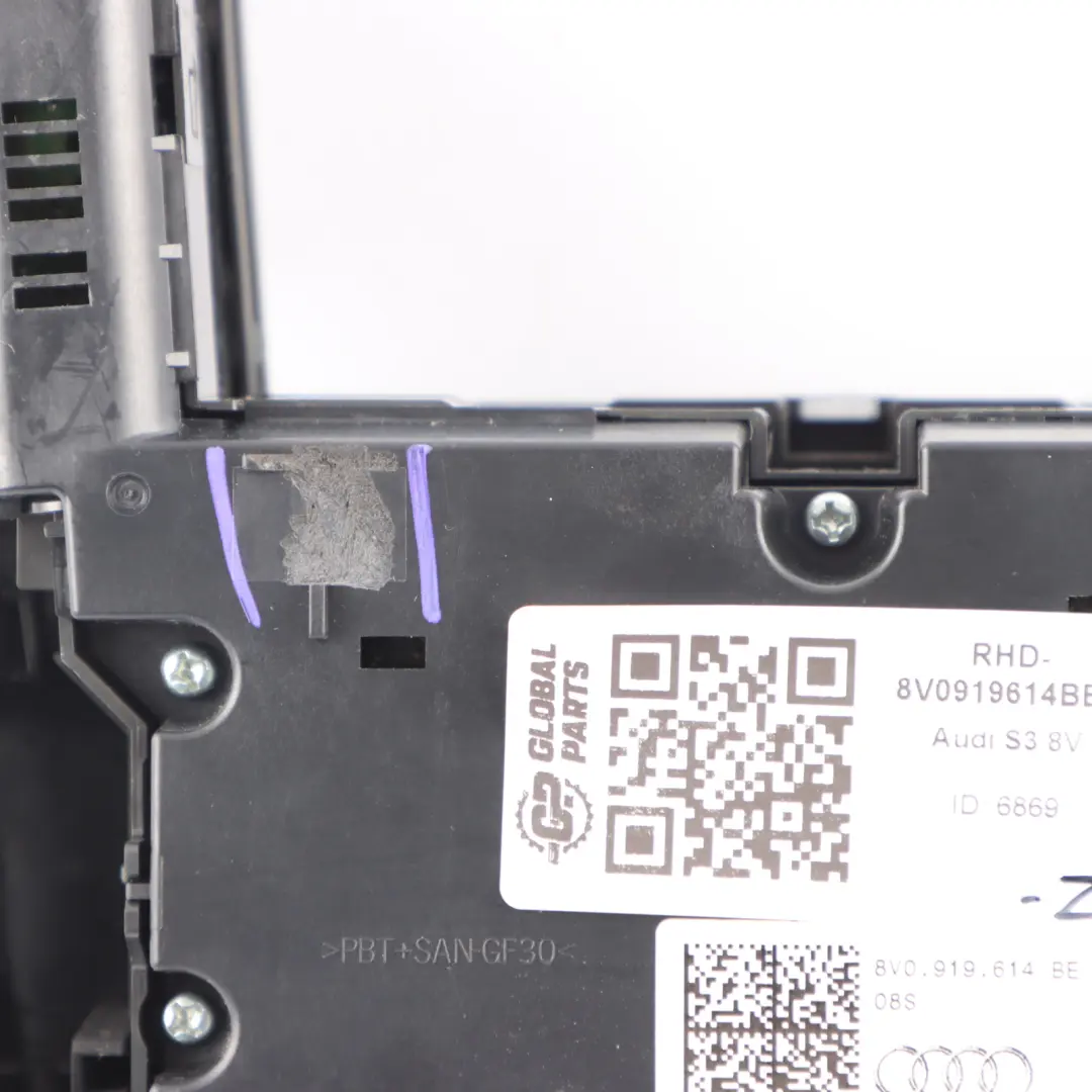 Audi A3 S3 8V Controller Center Media Sat Nav Console Trim Cup Holder Automatic - SKU RHD-8V0919614BE-1 - Part number 8V0919614BE1