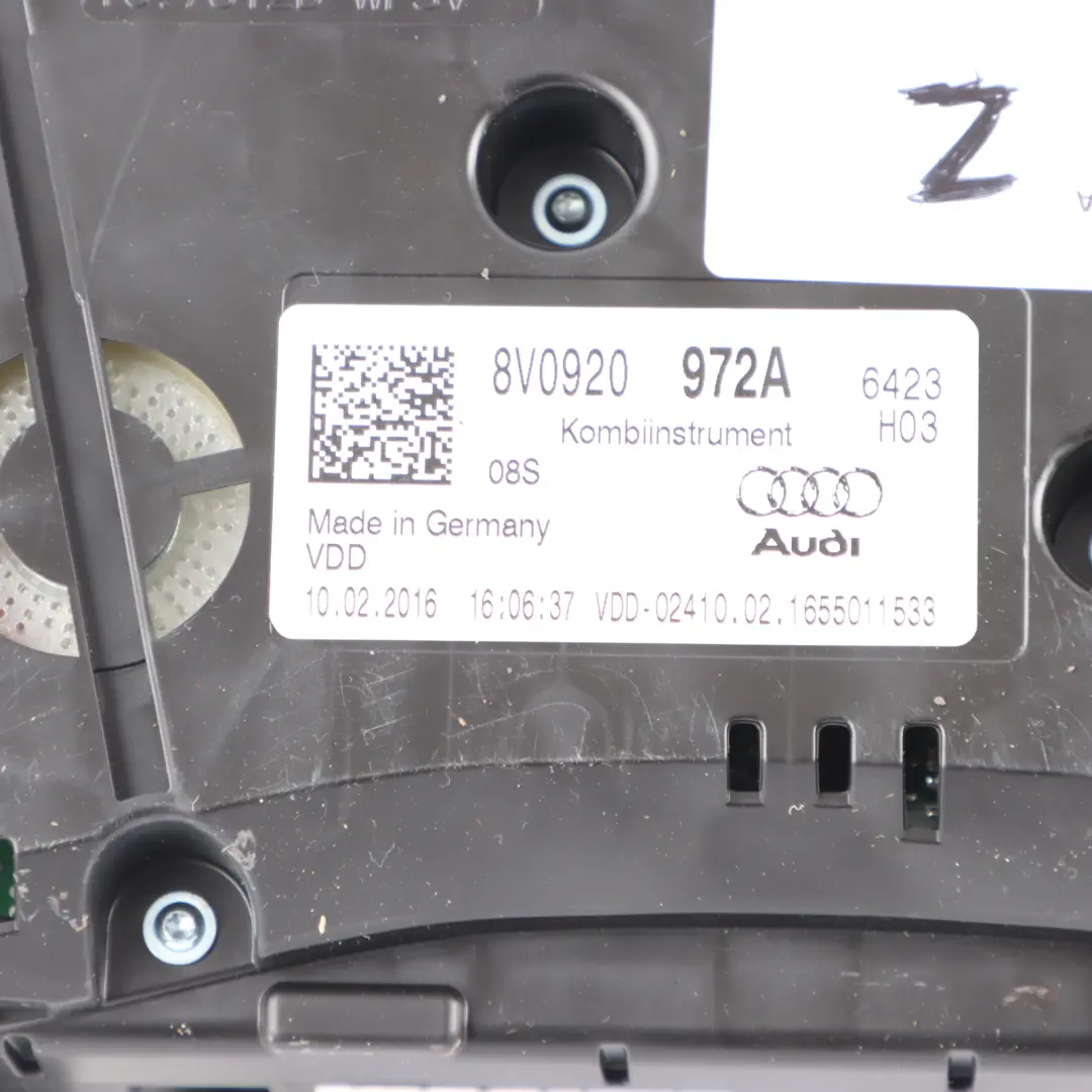 Instrument Cluster Speedometer Clocks Automatic Petrol to Audi S3 8V with Part number 8V0920972A Audi S3 8V Instrument Cluster Speedometer Clocks Automatic Petrol - SKU RHD-8V0920972A - Part number 8V0920972A