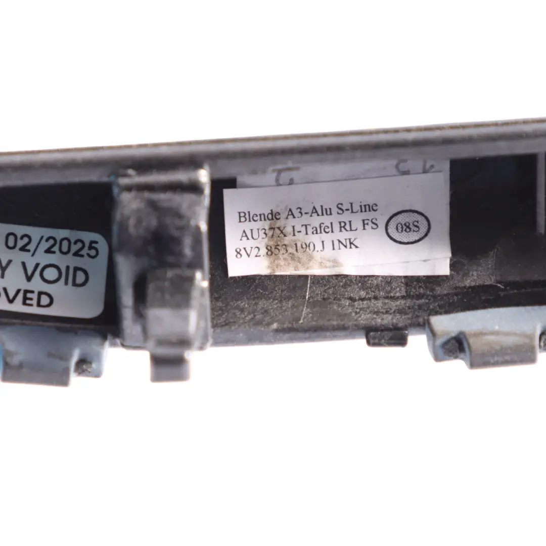 Dashboard Trim Strip Console Cover Panel Aluminium to Audi S3 8V with Part number 8V2853190J Audi S3 8V Dashboard Trim Strip Console Cover Panel Aluminium - SKU RHD-8V2853190J - Part number 8V2853190J