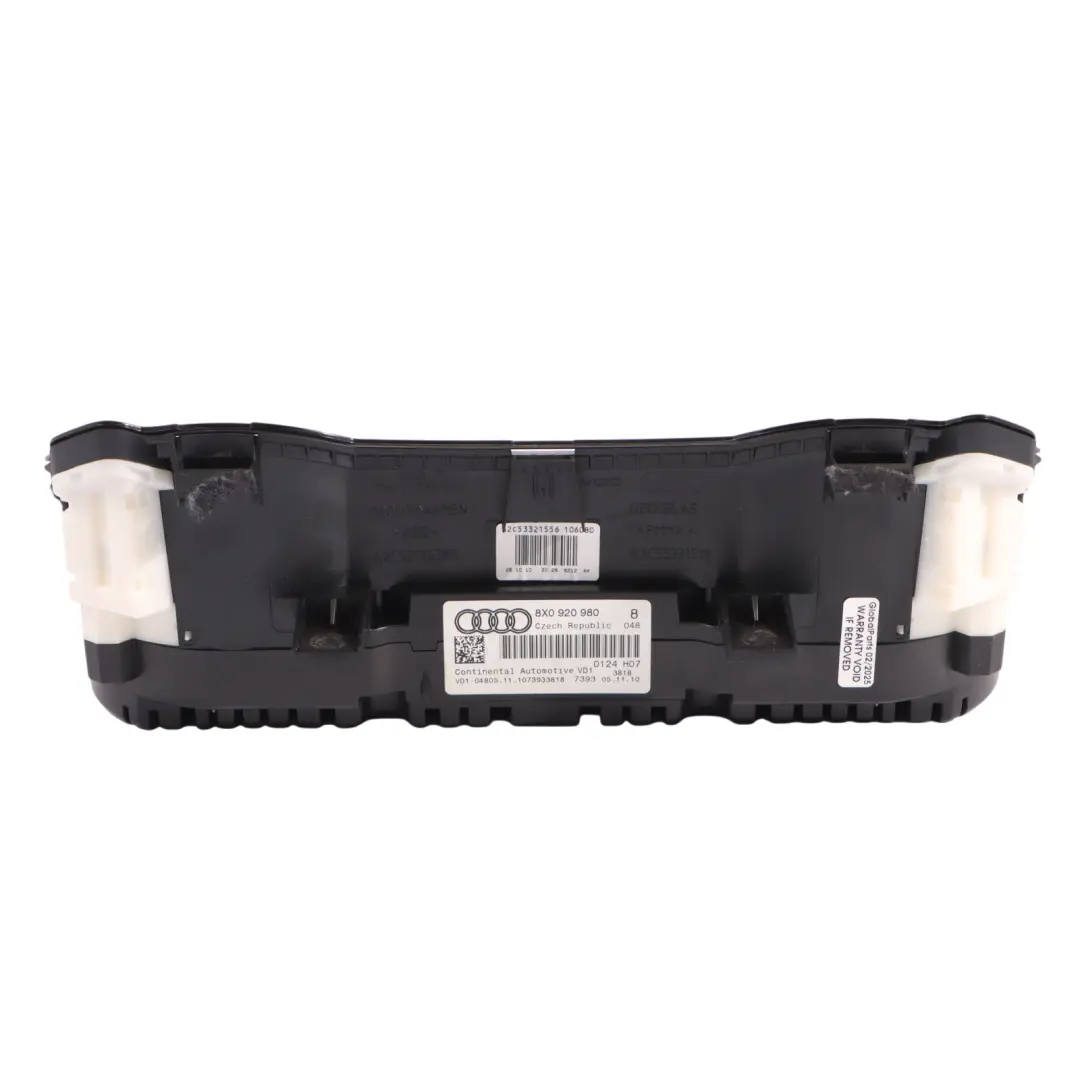 Audi A1 8X Instrument Cluster Speedo Clocks Petrol Manual - SKU RHD-8X0920980 - Part number 8X0920980