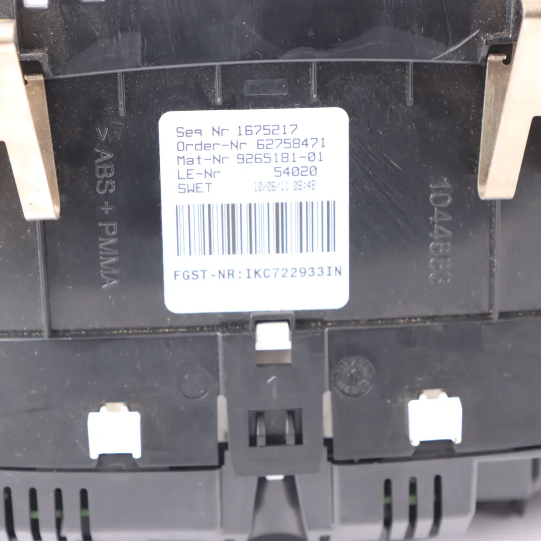  Instrument Cluster BMW F10 F11 Diesel Speedo Meter Clocks Automatic - SKU RHD-9265181-2 - Part number 9265181