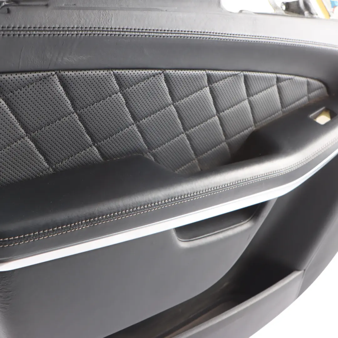 Door Card Trim Panel Covering Front Left N/S Black Leather to Mercedes X166 with Part number A1667202370 Mercedes X166 Door Card Trim Panel Covering Front Left N/S Black Leather - SKU RHD-A1667202370 - Part number A1667202370