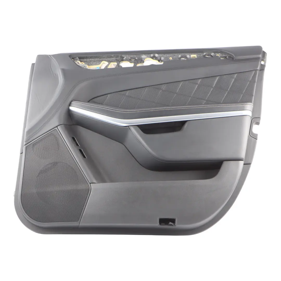Mercedes X166 Door Card Trim Panel Covering Front Right O/S Black Leather - SKU RHD-A1667203070 - Part number A1667203070