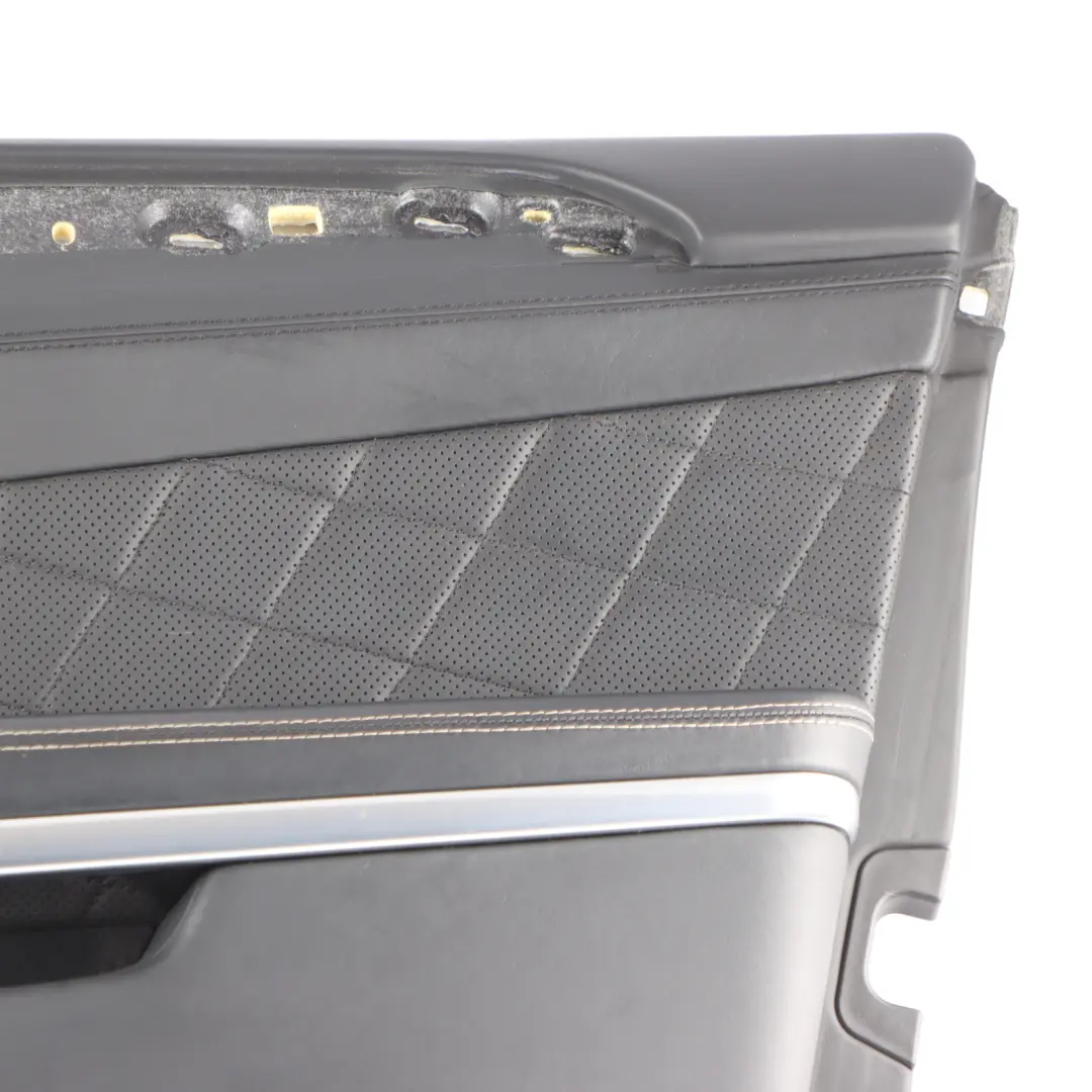 Mercedes X166 Door Card Trim Panel Covering Front Right O/S Black Leather - SKU RHD-A1667203070 - Part number A1667203070