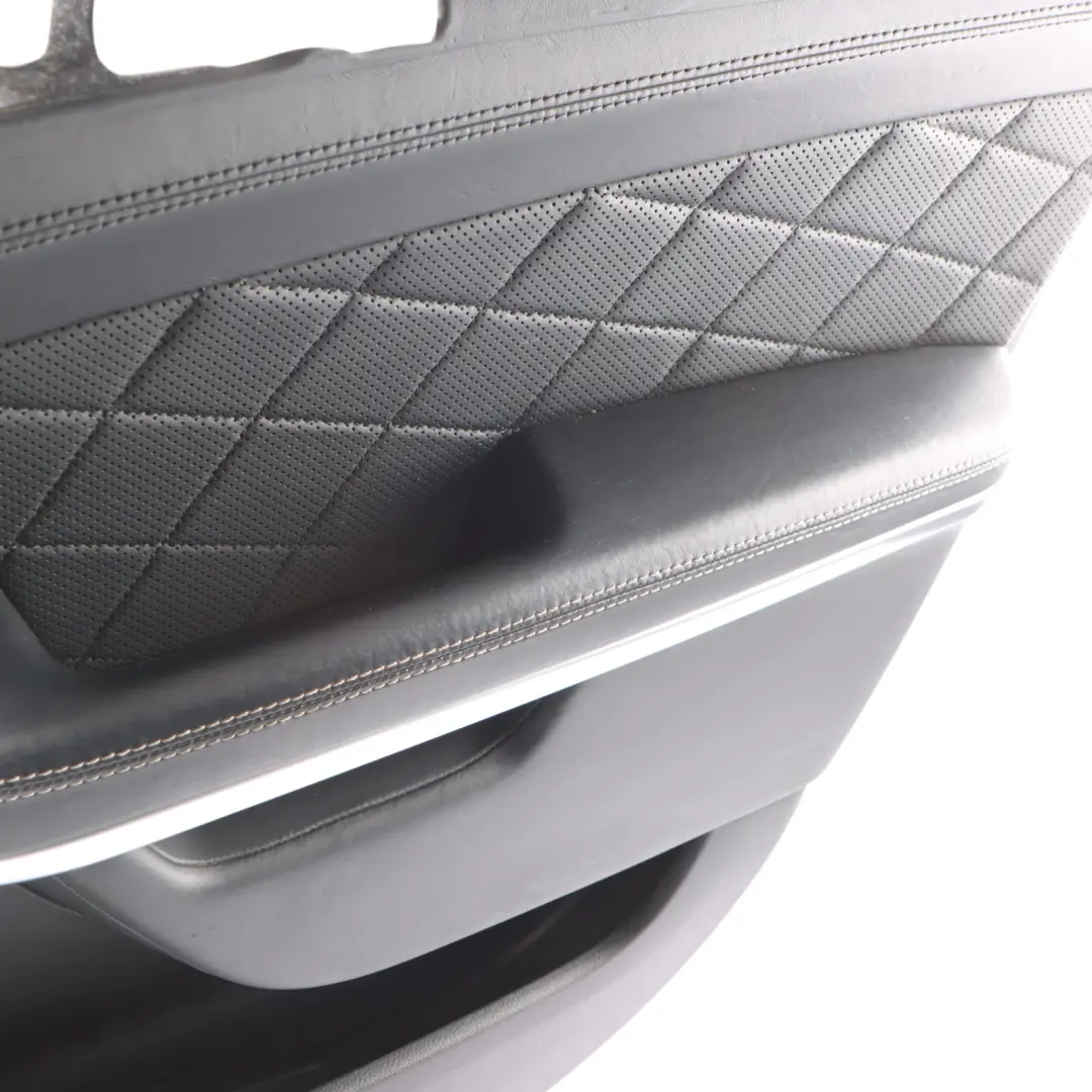 Door Card Trim Panel Covering Front Right O/S Black Leather to Mercedes X166 with Part number A1667203070 Mercedes X166 Door Card Trim Panel Covering Front Right O/S Black Leather - SKU RHD-A1667203070 - Part number A1667203070