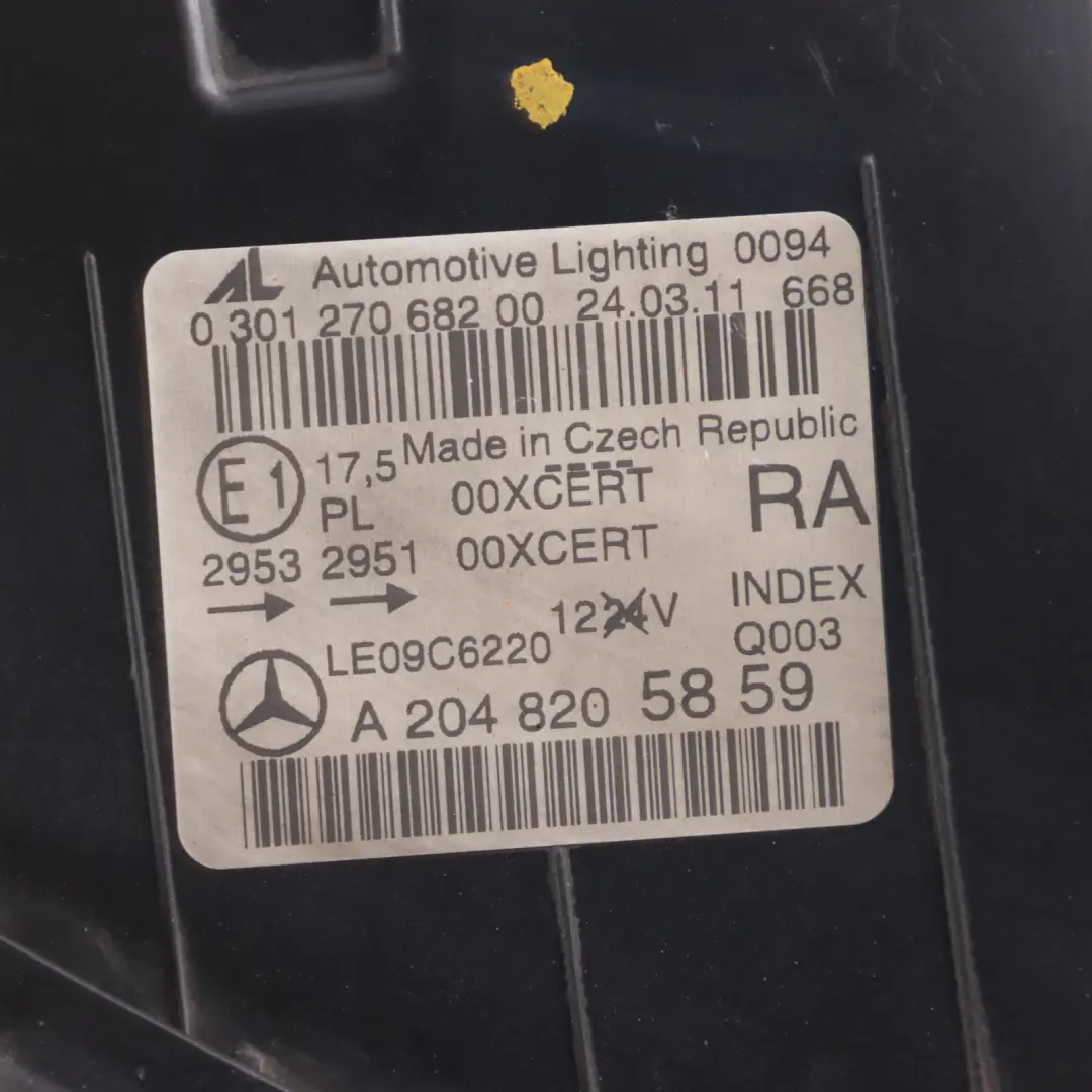 Headlamp Headlight Xenon Lamp Light Front Right O/S A2048205859 to Mercedes W204 with Part number A2048203839 Mercedes W204 Headlamp Headlight Xenon Lamp Light Front Right O/S A2048205859 - SKU RHD-A2048203839-2 - Part number A2048203839