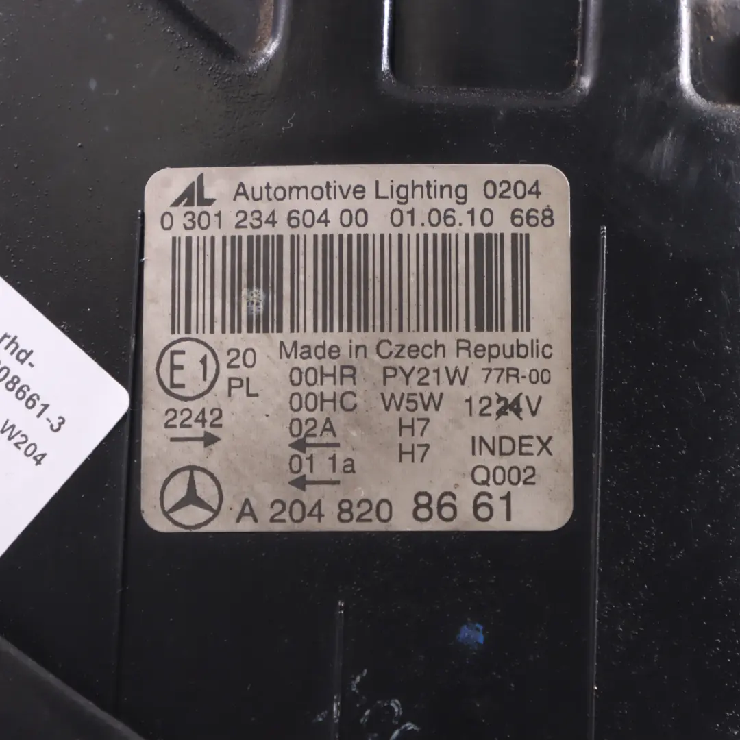 Headlamp Headlight Lamp Light Front Right O/S to Mercedes W204 with Part number A2048208661 Mercedes W204 Headlamp Headlight Lamp Light Front Right O/S - SKU rhd-A2048208661-3 - Part number A2048208661
