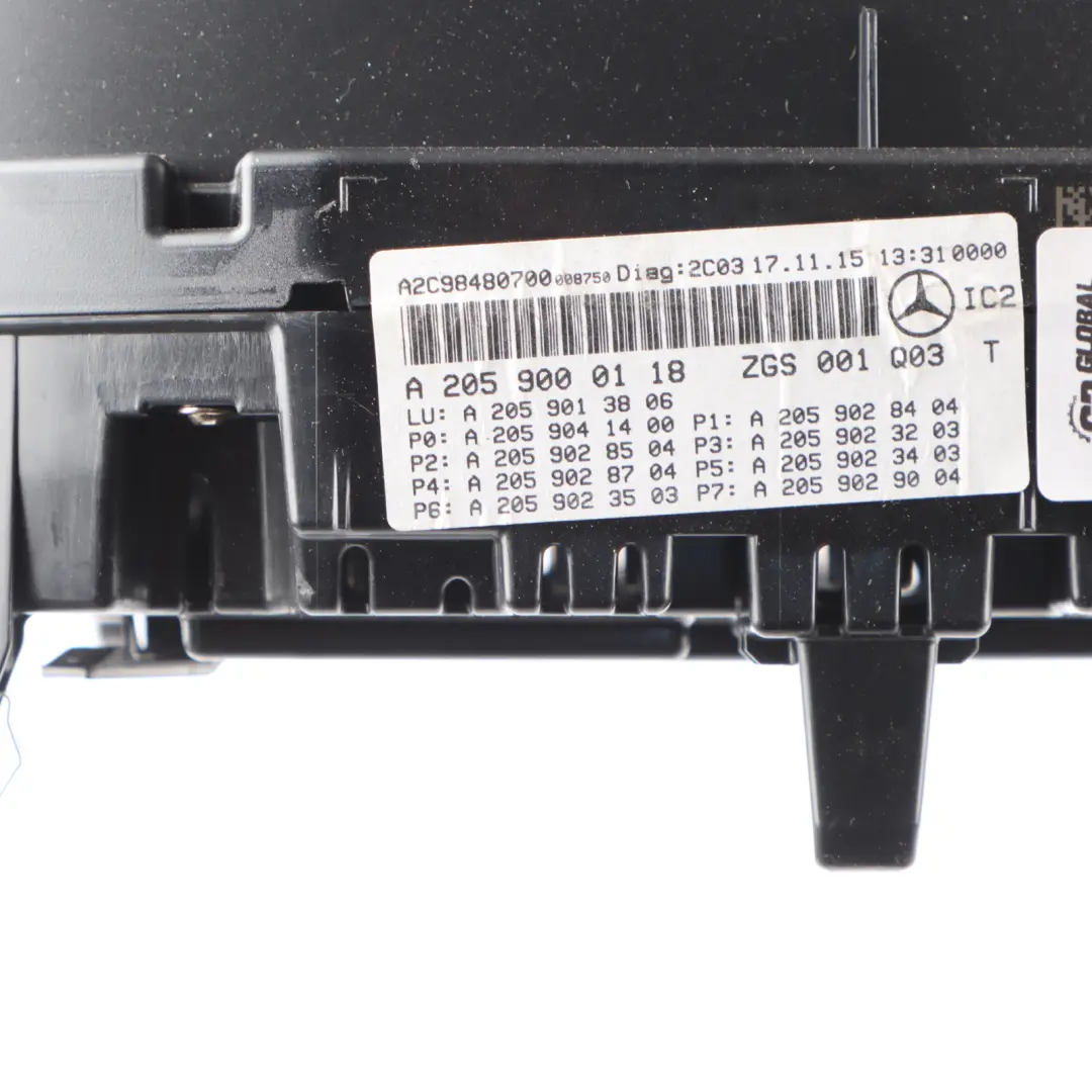 Instrument Cluster Clocks Speedometer Manual to Mercedes W205 Petrol with Part number A2059000118 Mercedes W205 Petrol Instrument Cluster Clocks Speedometer Manual - SKU RHD-A2059000118-1 - Part number A2059000118