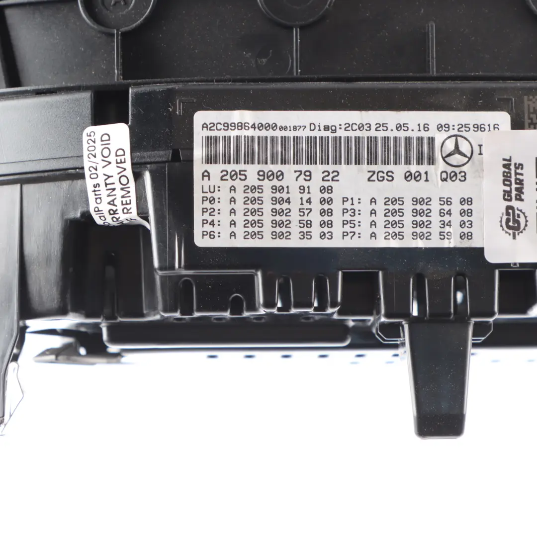  Instrument Cluster Mercedes W205 W253 Petrol Speed Clocks Automatic - SKU RHD-A2059007922 - Part number A2059007922