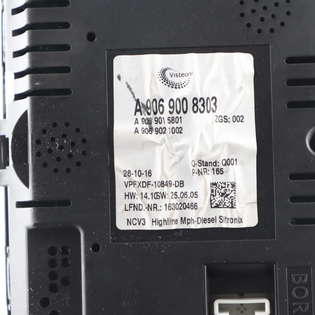 Instrument Cluster Speedo Clocks Automatic to Mercedes Sprinter W906 with Part number A9069008303 Mercedes Sprinter W906 Instrument Cluster Speedo Clocks Automatic - SKU rhd-A9069008303 - Part number A9069008303