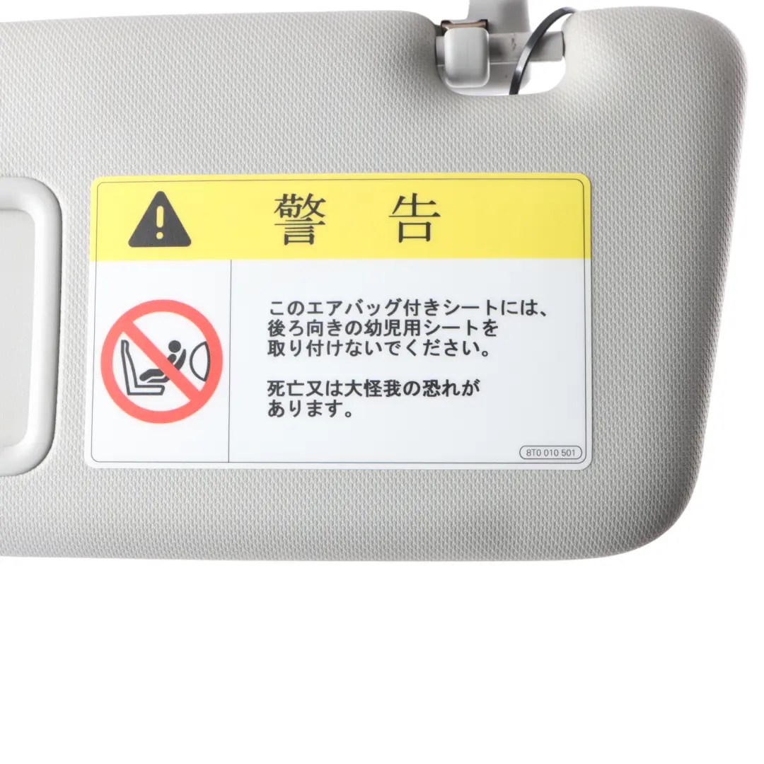 Audi A4 B8 Sun Visor Left N/S Cover Mirror Panel Silver Moon Japanese 8K0857551 - SKU RHD-8U2857551 - Part number 8U2857551
