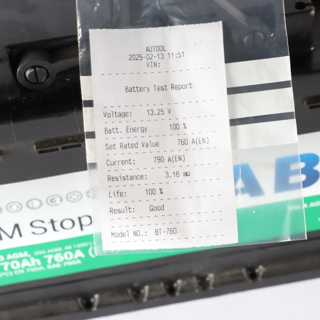  TAB AG70 AGM Start Stop Car Battery 70Ah 760A 12V - SKU TAB-AGM-70AH - Part number TAB-AGM-70AH