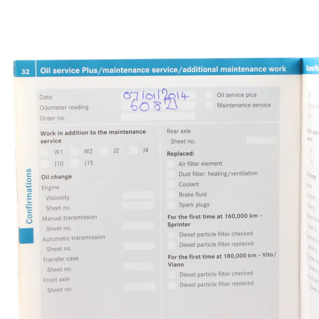 Mercedes Vito W639 Owner's Handbook Instructions Book Booklet - SKU 0005847993 - Part number 0005847993