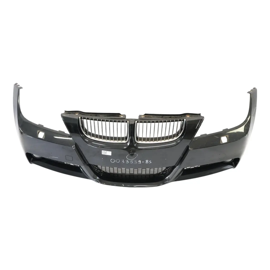 Front Bumper M Sport Trim Panel Complete Black Sapphire - 475 to BMW E90 E91 with Part number 0033539 BMW E90 E91 Front Bumper M Sport Trim Panel Complete Black Sapphire - 475 - SKU 0033539-BS - Part number 0033539