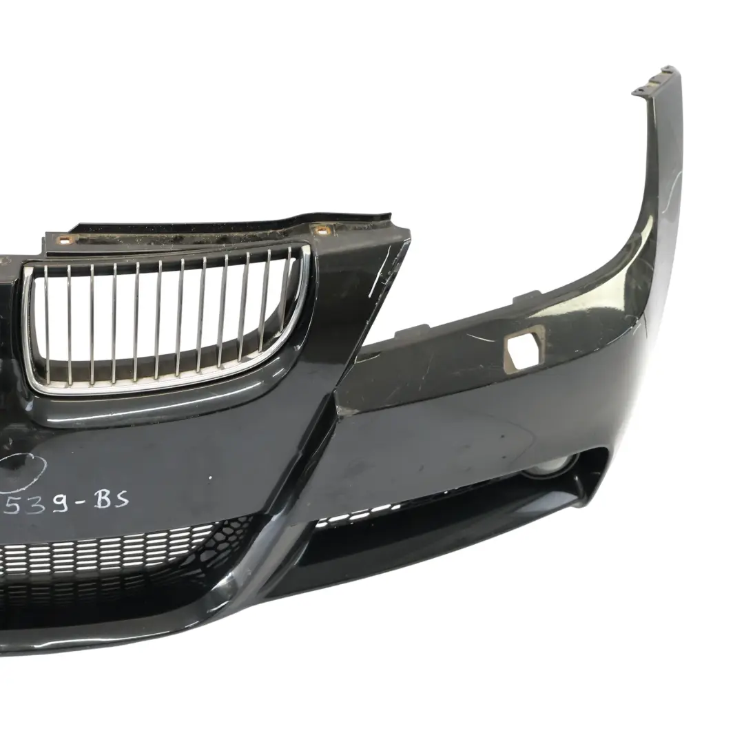 BMW E90 E91 Front Bumper M Sport Trim Panel Complete Black Sapphire - 475 - SKU 0033539-BS - Part number 0033539