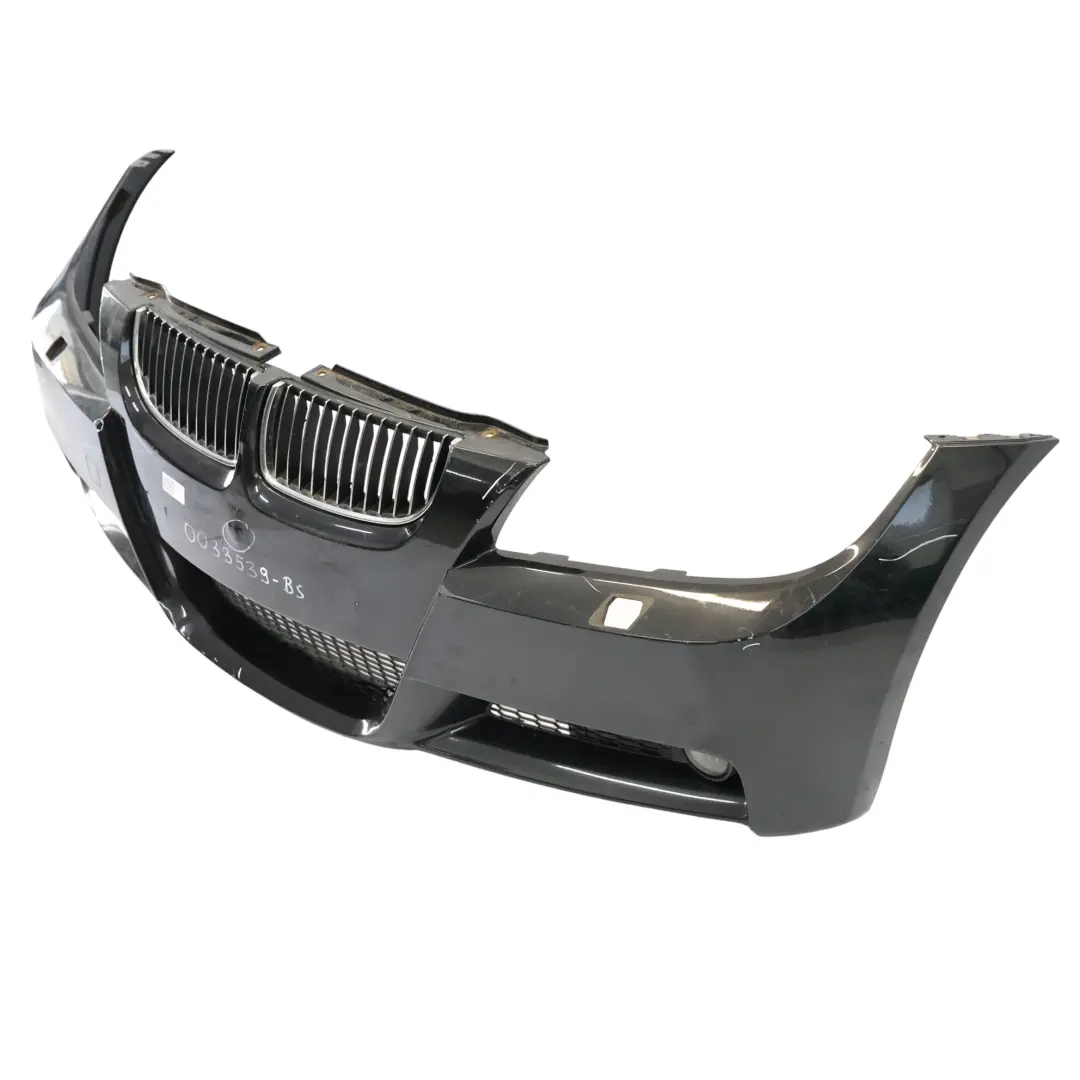 Front Bumper M Sport Trim Panel Complete Black Sapphire - 475 to BMW E90 E91 with Part number 0033539 BMW E90 E91 Front Bumper M Sport Trim Panel Complete Black Sapphire - 475 - SKU 0033539-BS - Part number 0033539