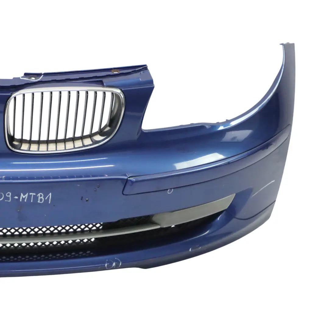 BMW E81 E87 LCI Complete Front Bumper Trim PDC Montegoblau Montego Blue - A51 - SKU 0035909-MTB1 - Part number 0035909