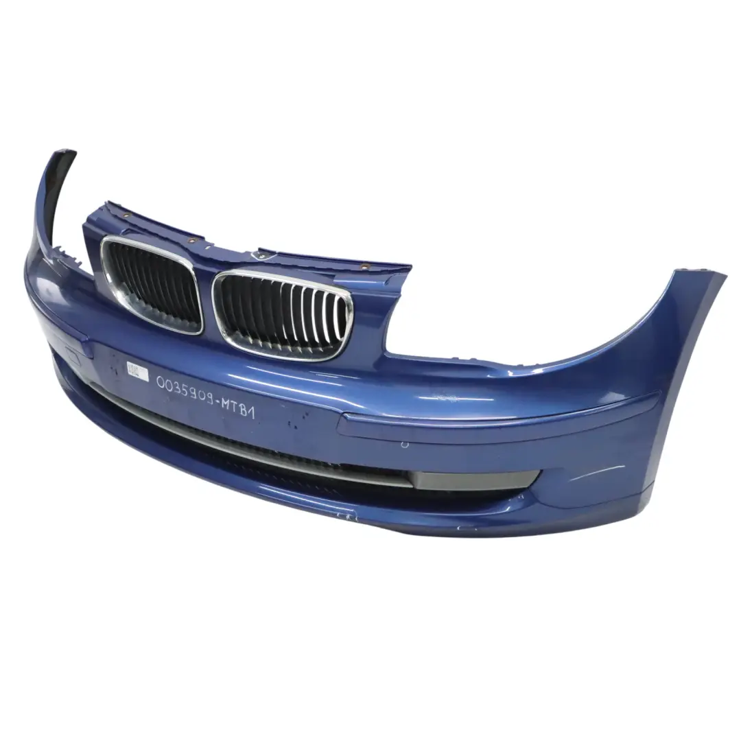 BMW E81 E87 LCI Complete Front Bumper Trim PDC Montegoblau Montego Blue - A51 - SKU 0035909-MTB1 - Part number 0035909